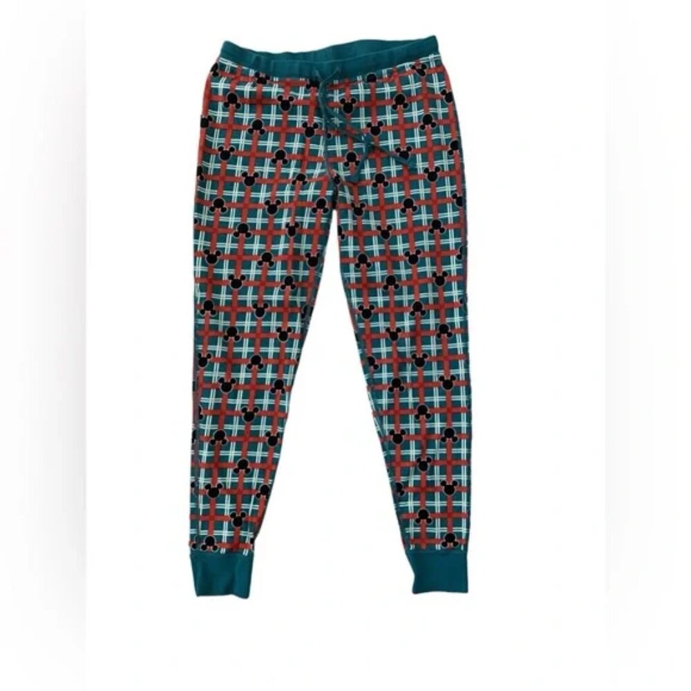 Hanna Andersson Adult Size L Disney Mickey Plaid Holiday Long John Pajama Pants